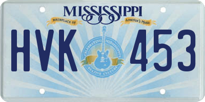 MS license plate HVK453