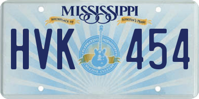MS license plate HVK454