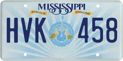 MS license plate HVK458
