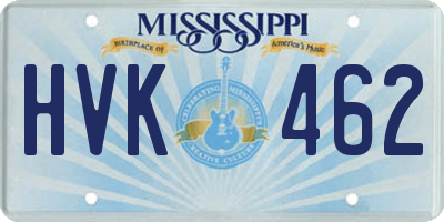 MS license plate HVK462