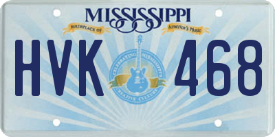 MS license plate HVK468