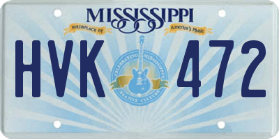 MS license plate HVK472