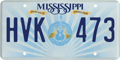 MS license plate HVK473