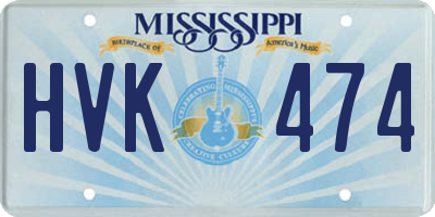 MS license plate HVK474