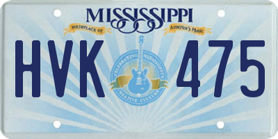 MS license plate HVK475