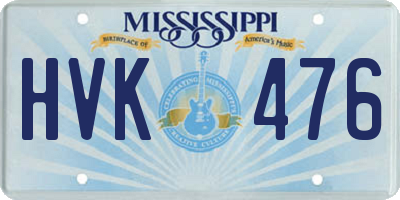 MS license plate HVK476