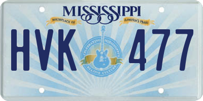 MS license plate HVK477