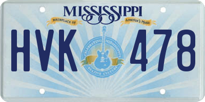 MS license plate HVK478