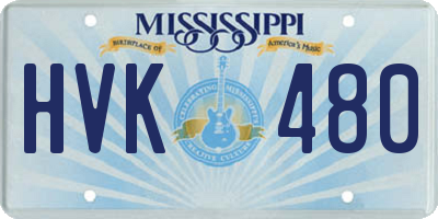 MS license plate HVK480
