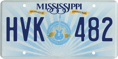 MS license plate HVK482