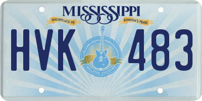 MS license plate HVK483