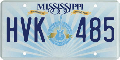 MS license plate HVK485