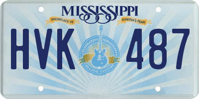 MS license plate HVK487