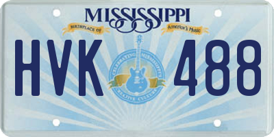 MS license plate HVK488