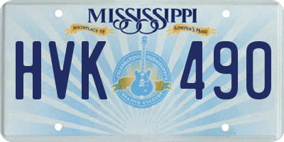 MS license plate HVK490