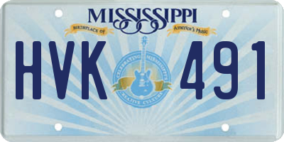 MS license plate HVK491