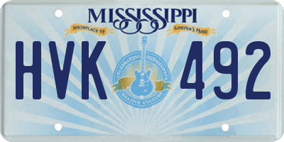 MS license plate HVK492