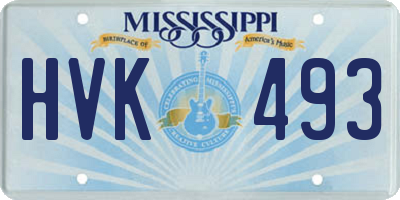 MS license plate HVK493