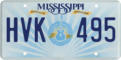 MS license plate HVK495