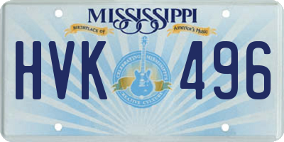 MS license plate HVK496