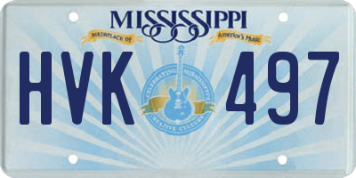MS license plate HVK497