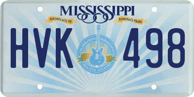 MS license plate HVK498
