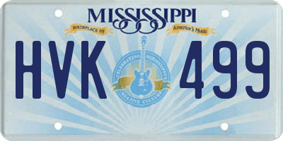 MS license plate HVK499
