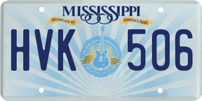 MS license plate HVK506