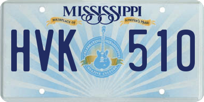 MS license plate HVK510