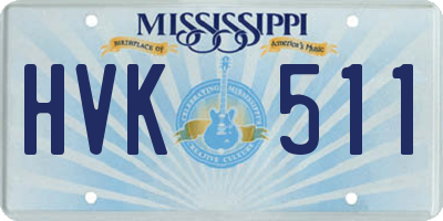 MS license plate HVK511