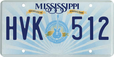 MS license plate HVK512
