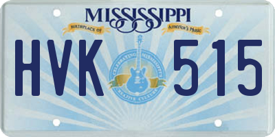 MS license plate HVK515