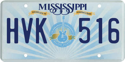 MS license plate HVK516