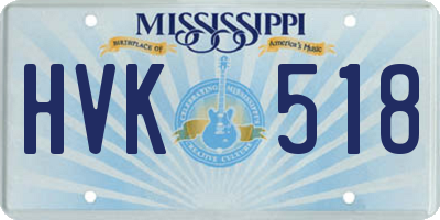 MS license plate HVK518