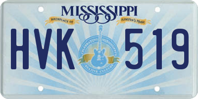MS license plate HVK519