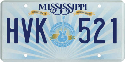 MS license plate HVK521