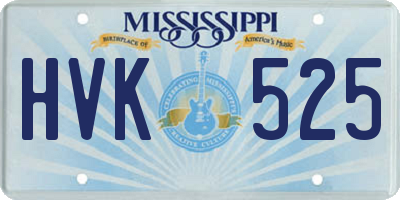 MS license plate HVK525