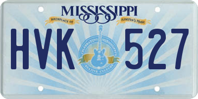 MS license plate HVK527