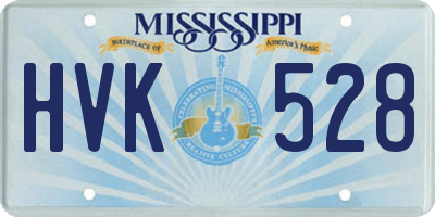 MS license plate HVK528