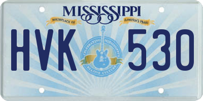 MS license plate HVK530