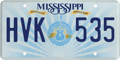 MS license plate HVK535