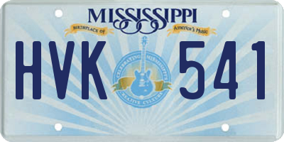 MS license plate HVK541