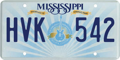 MS license plate HVK542