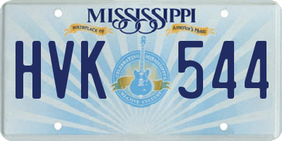 MS license plate HVK544