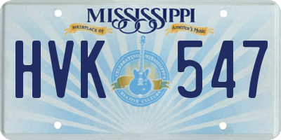 MS license plate HVK547