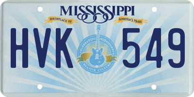 MS license plate HVK549