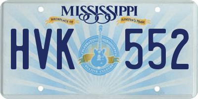MS license plate HVK552