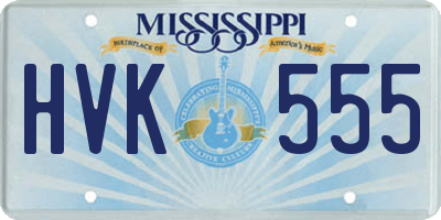 MS license plate HVK555