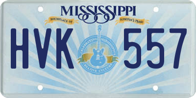 MS license plate HVK557