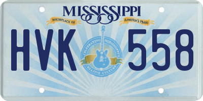 MS license plate HVK558